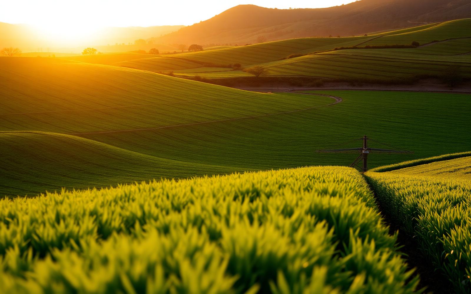 Sunlit farmland